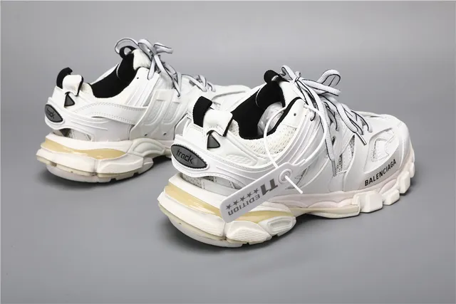 Balenciaga Track Trainer Tênis Chunky Branco Preto 3
