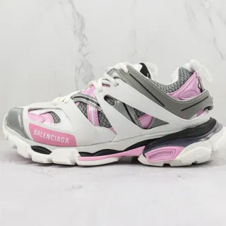 Balenciaga Track Trainer أبيض وردي رمادي حذاء رياضي سميك