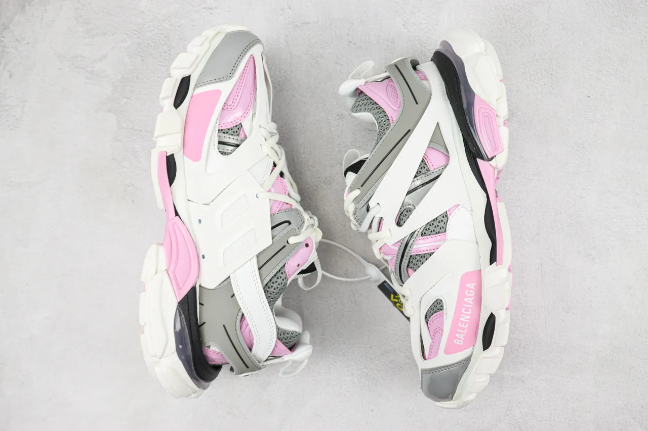 Balenciaga Track Trainer White Pink Gray Chunky Sneakers 2