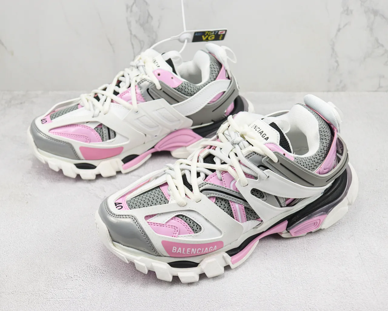 Balenciaga Track Trainer White Pink Gray Chunky Sneakers 4