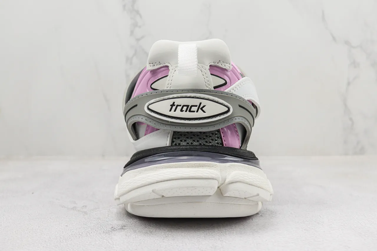 Balenciaga Track Trainer White Pink Gray Chunky Sneakers 9