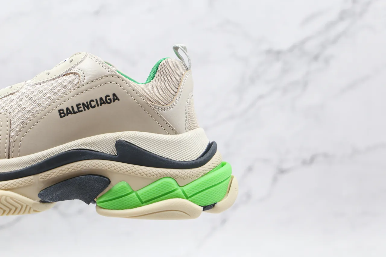 Balenciaga Triple S Tênis Chunky Beige Verde 4