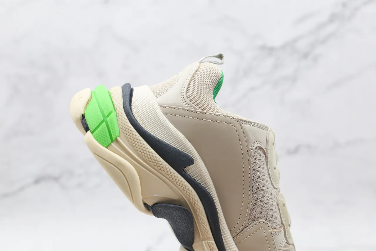 Balenciaga Triple S Tênis Chunky Beige Verde 6