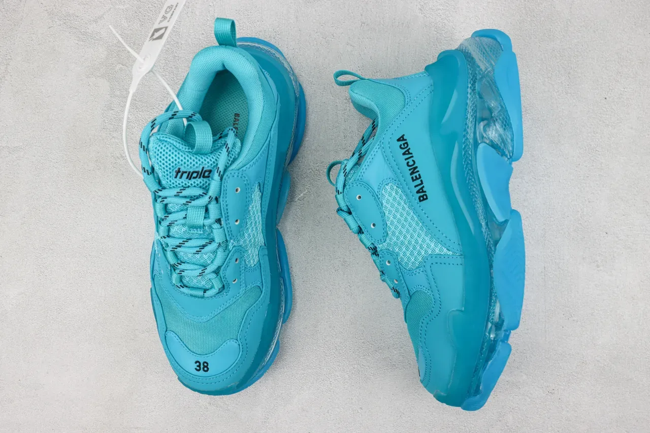 Balenciaga Triple S Tênis Chunky Cyan 3