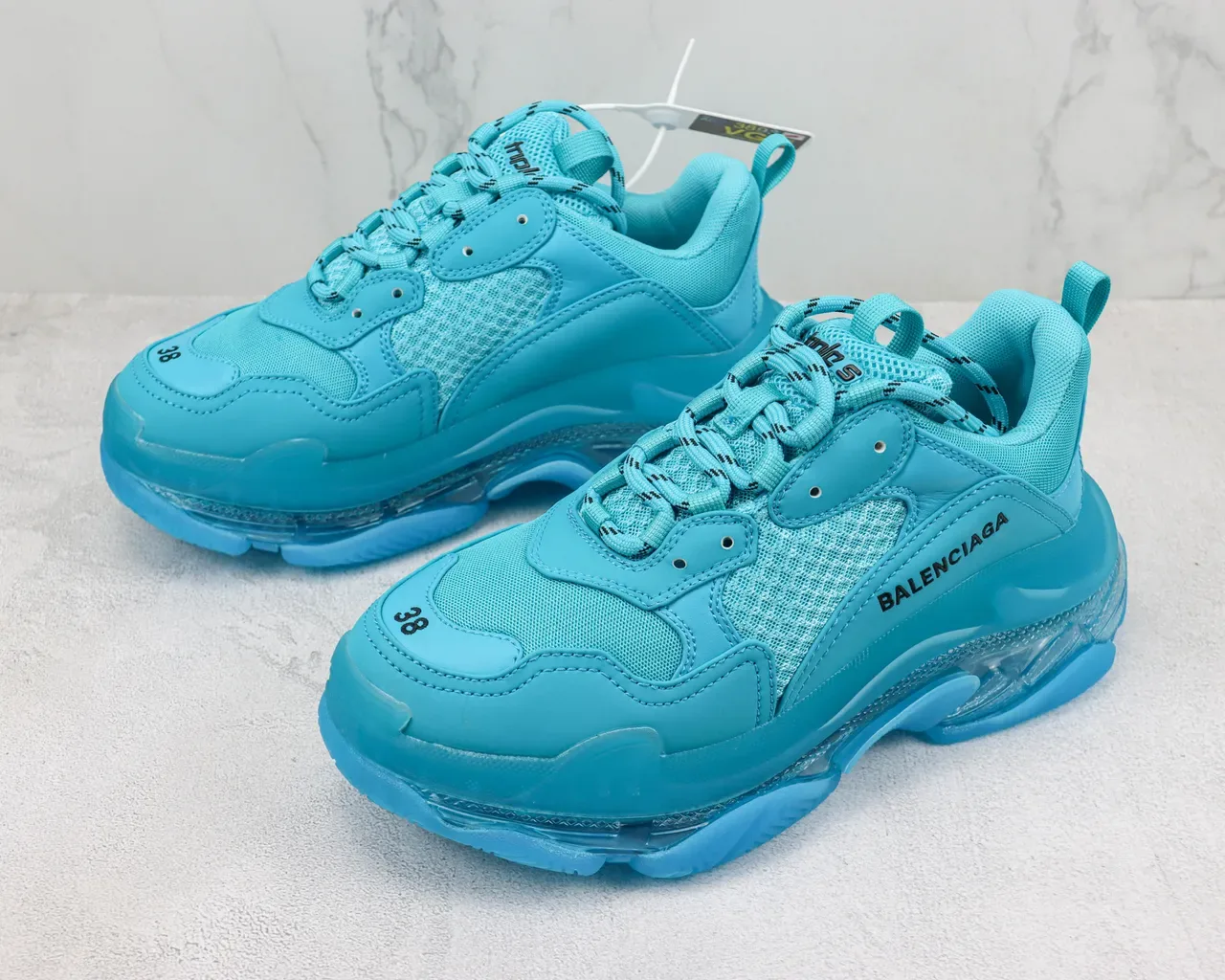 Balenciaga Triple S Tênis Chunky Cyan 4
