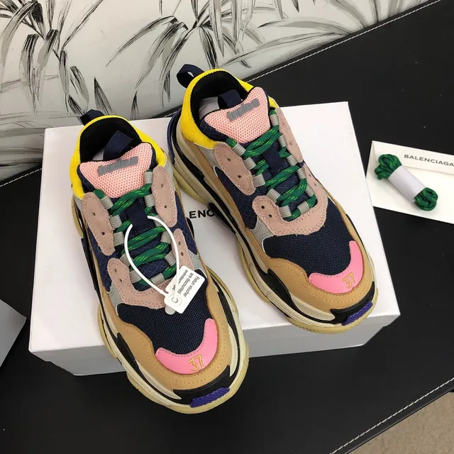 Balenciaga Triple S Multicolor Patchwork Chunky Sneakers 2