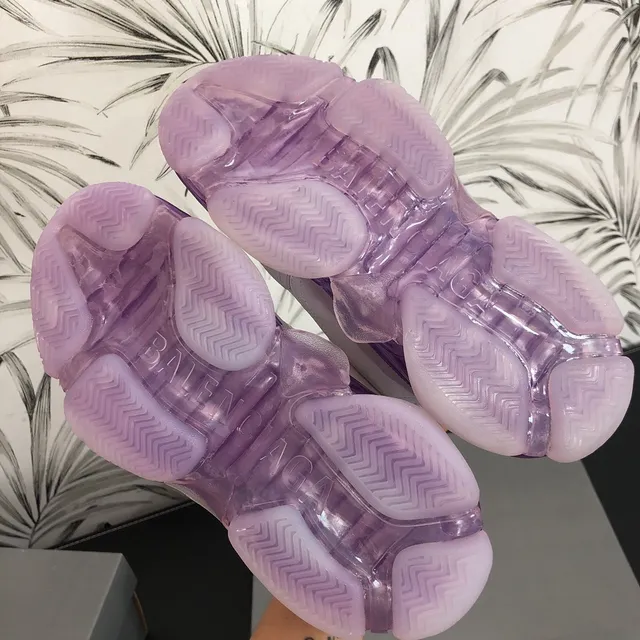 Balenciaga Triple S Runner Tênis chunky brancos marinhos translúcidos roxos 5