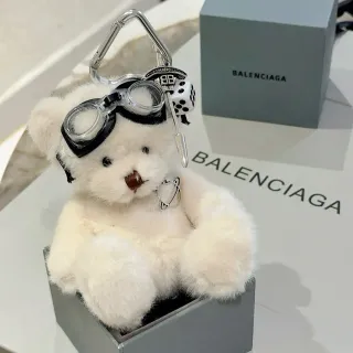 Balenciaga أبيض أسود دب تيدي بيلوش غوغل-أكسنتد حقيبة