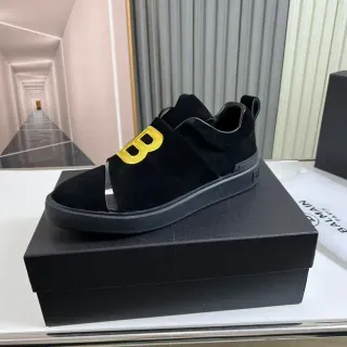 Balmain B-Court Black Suede Slip-On Lifestyle Sneakers