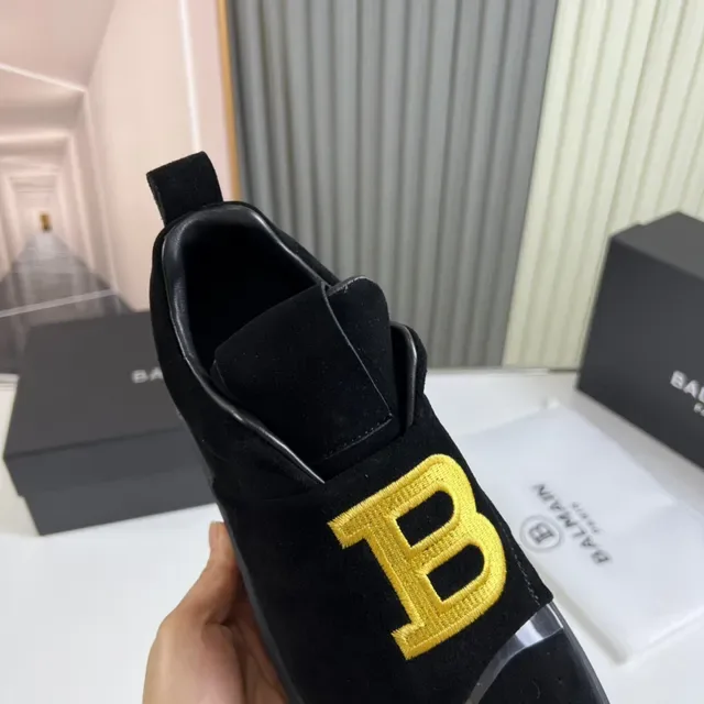Balmain B-Court Baskets Lifestyle Noir Suède Slip-On 3