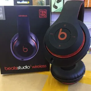 Beats Studio3 Wireless Black Red Matte Finish Accent Ring Over-ear Headphones