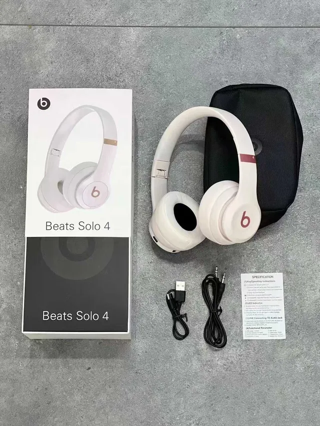 Beats White Pink Foldable Hybrid Over-ear Headphones 3