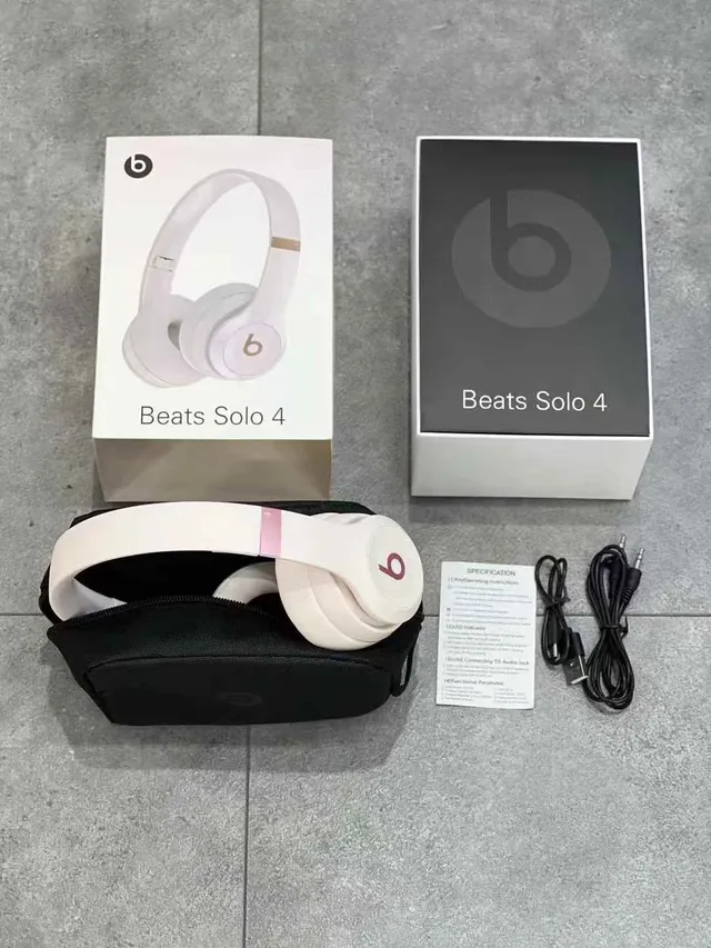 Beats White Pink Foldable Hybrid Over-ear Headphones 5