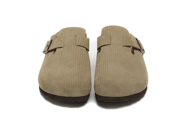 Birkenstock Arizona beige velours côtelé sabot 3