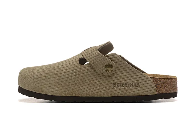 Birkenstock Arizona beige velours côtelé sabot 5