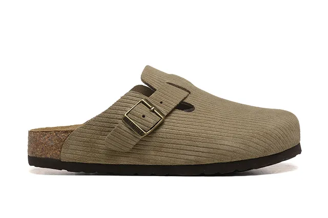 Birkenstock Arizona beige velours côtelé sabot 6