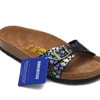 Birkenstock Arizona ঝলমলে স্কেল প্রিন্টের ক্যাজুয়াল স্যান্ডাল