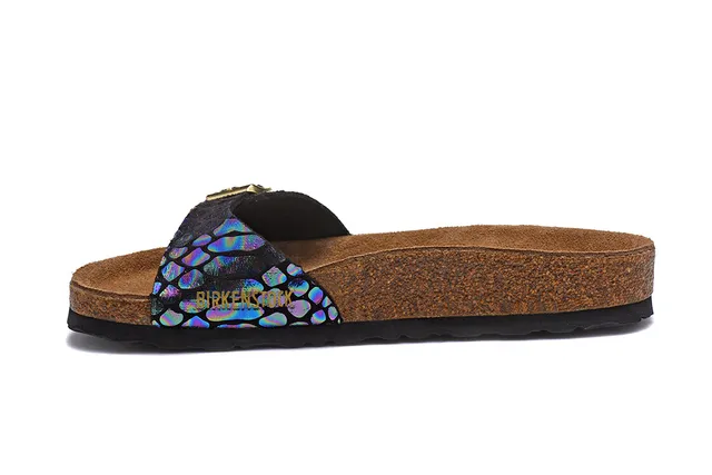 Birkenstock Arizona صندل كاجوال مطبوع بطباعة مقاييس قزحية 4