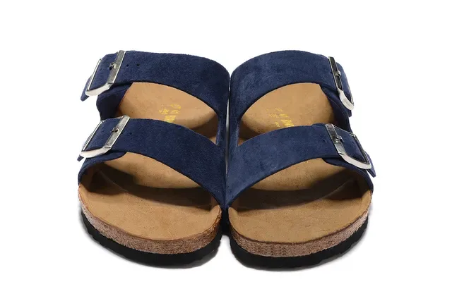 Birkenstock Arizona Navy Suede Dupla Fivela Sandálias Casuais 2