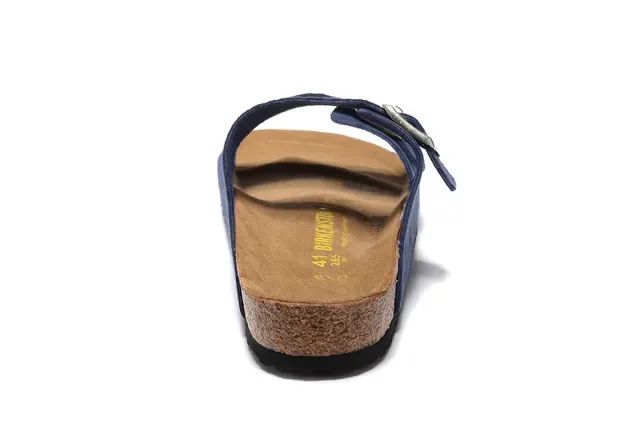 Birkenstock Arizona Navy Suede Dupla Fivela Sandálias Casuais 4