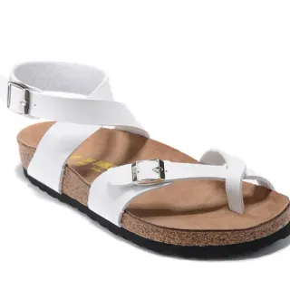 Birkenstock Arizona White Leather Gladiator Sandals