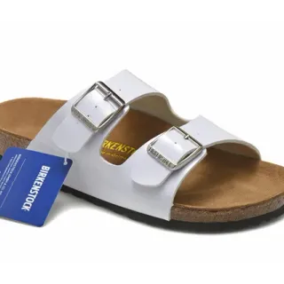 Birkenstock Arizona সাদা দুই স্ট্র্যাপ ক্যাজুয়াল স্যান্ডেল