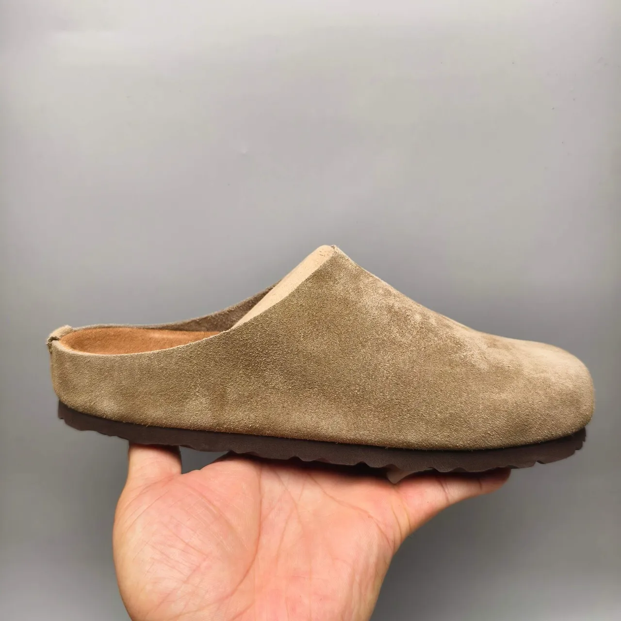 Birkenstock Boston daim marron clair pantoufles 2
