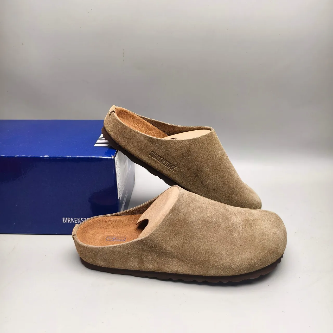 Birkenstock Boston daim marron clair pantoufles 6