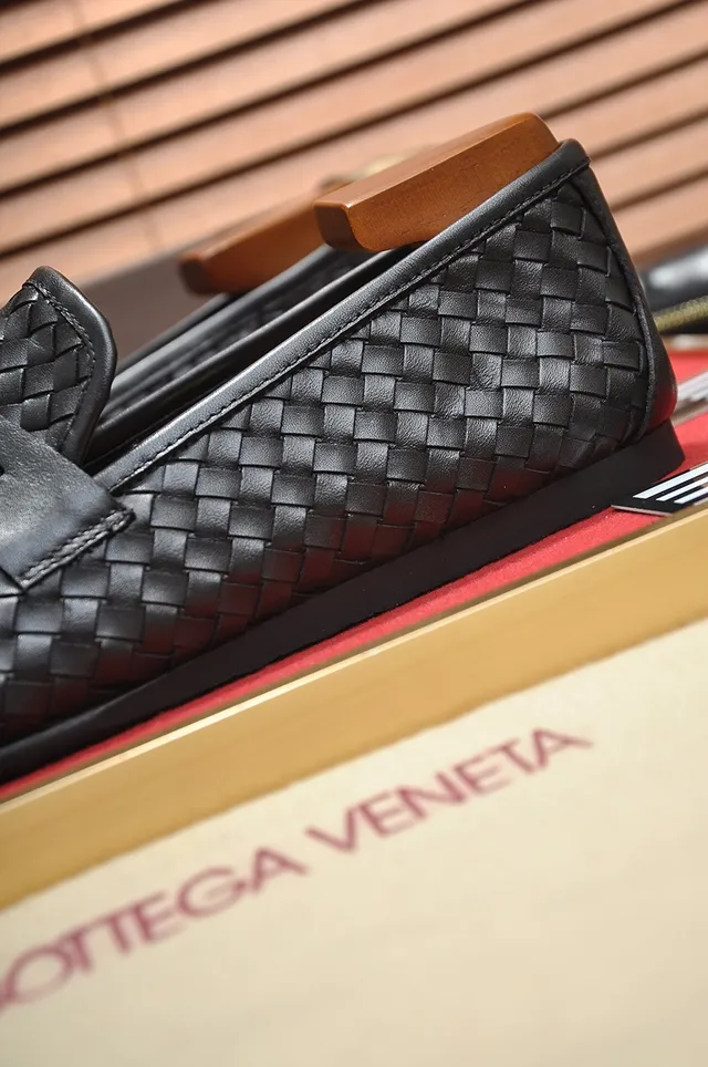 Bottega Veneta Andiamo Negro Intrecciato Cuero Tejido Mocasines 2