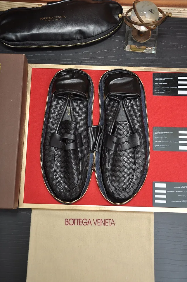 Bottega Veneta Andiamo Negro Intrecciato Cuero Tejido Mocasines 5