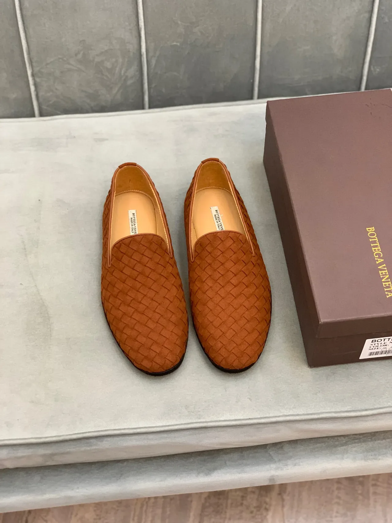 Bottega Veneta Andiamo Tecidos Tan Loafers 8
