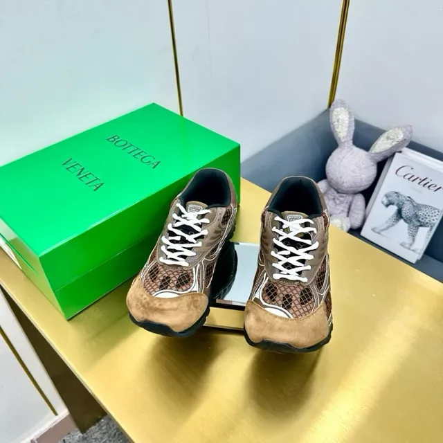 Bottega Veneta Cassette Sneaker Marrom Couro Tricotado Tênis Lifestyle 6