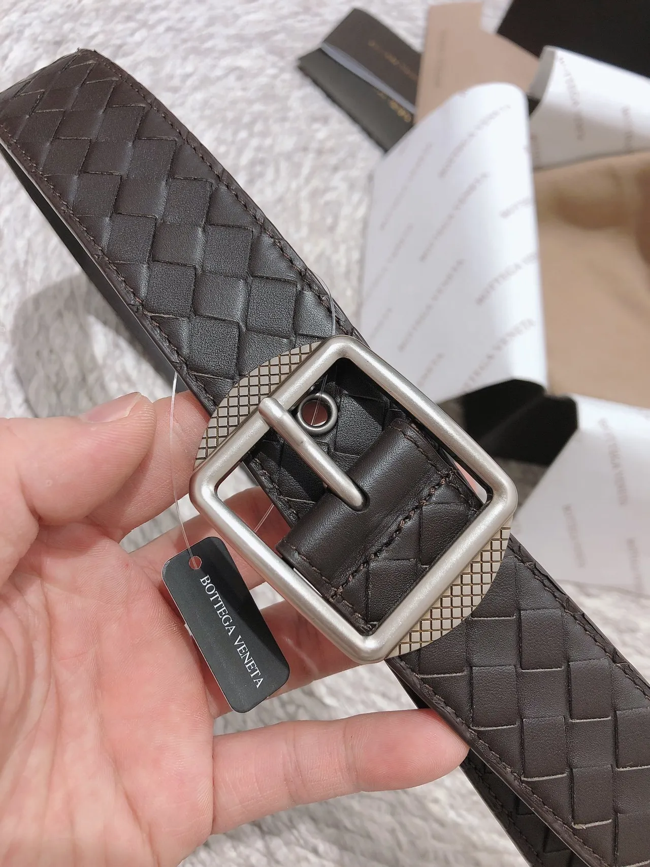 Bottega Veneta Intrecciato Ceinture en cuir tissé 7