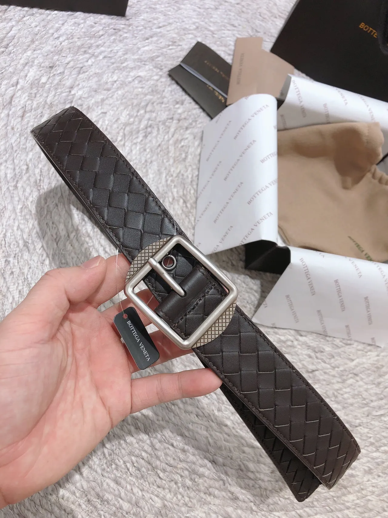 Bottega Veneta Intrecciato Ceinture en cuir tissé 8