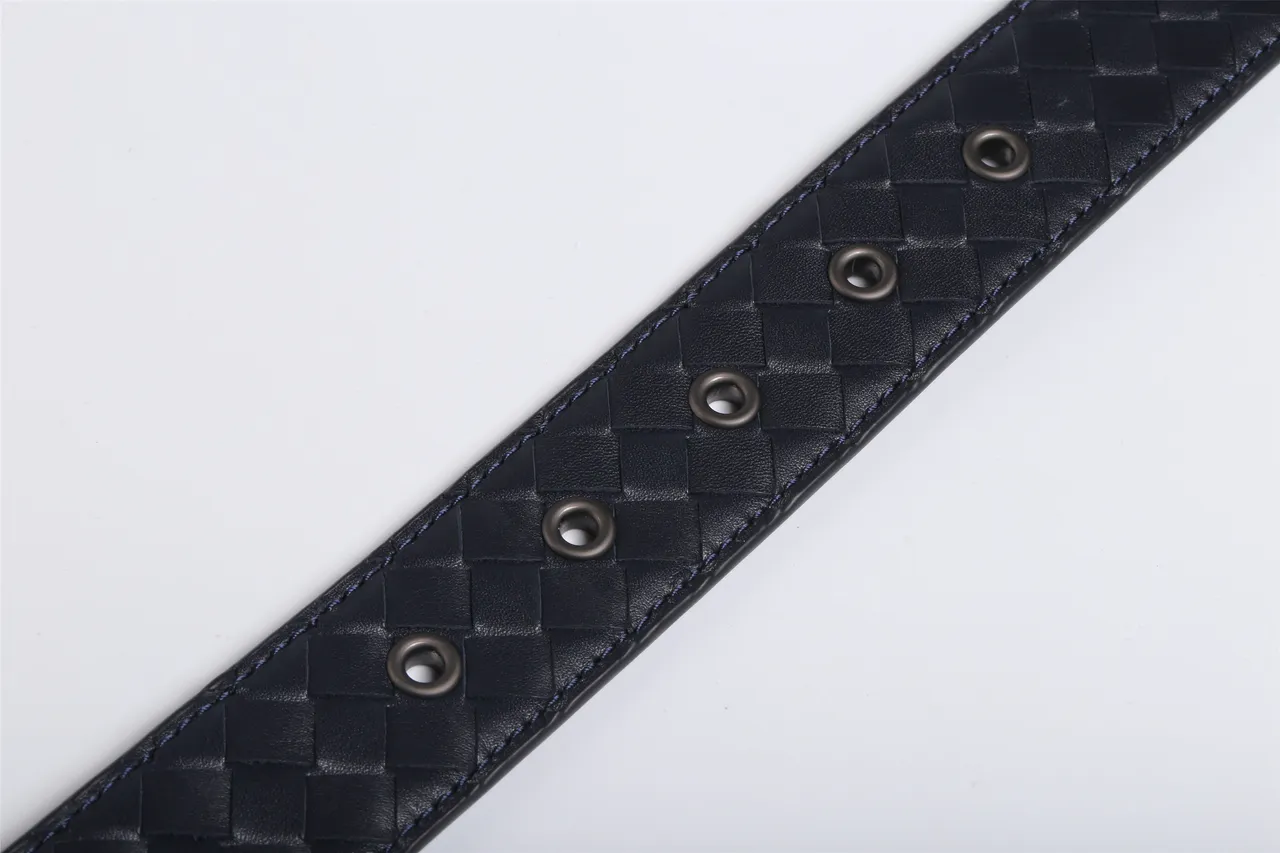 Bottega Veneta Intrecciato Cinturão de couro Navy tecido 4
