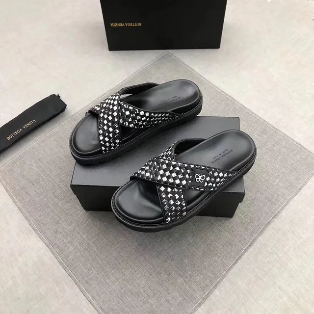 Bottega Veneta Woven Checkered Platform Slippers 2
