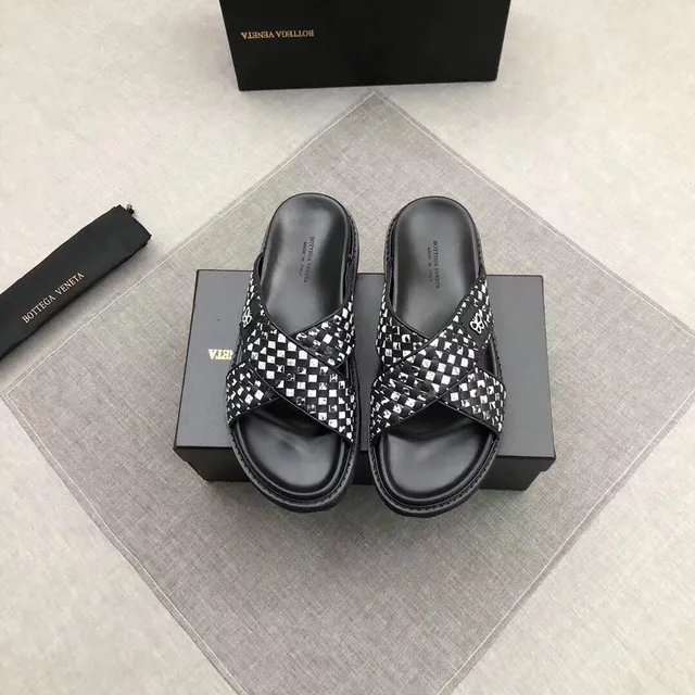 Bottega Veneta Woven Checkered Platform Slippers 3