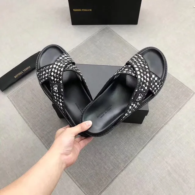 Bottega Veneta Woven Checkered Platform Slippers 6