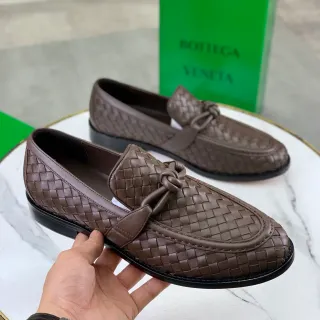 Bottega Veneta Woven Leather Knotted Strap Loafers