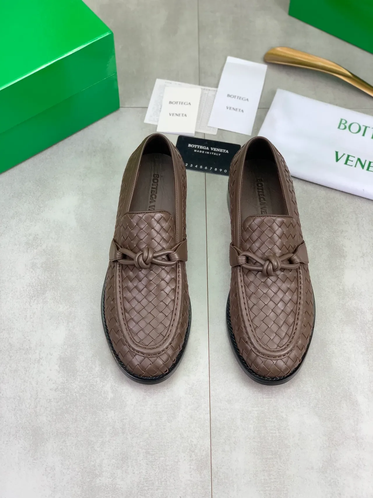 Bottega Veneta Mocassins de Couro Trançado com Alça Amarrada 5