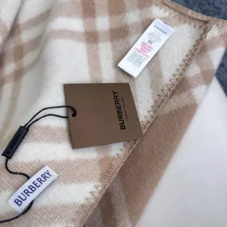 Burberry Beige and Off-White Check Cashmere Scarf