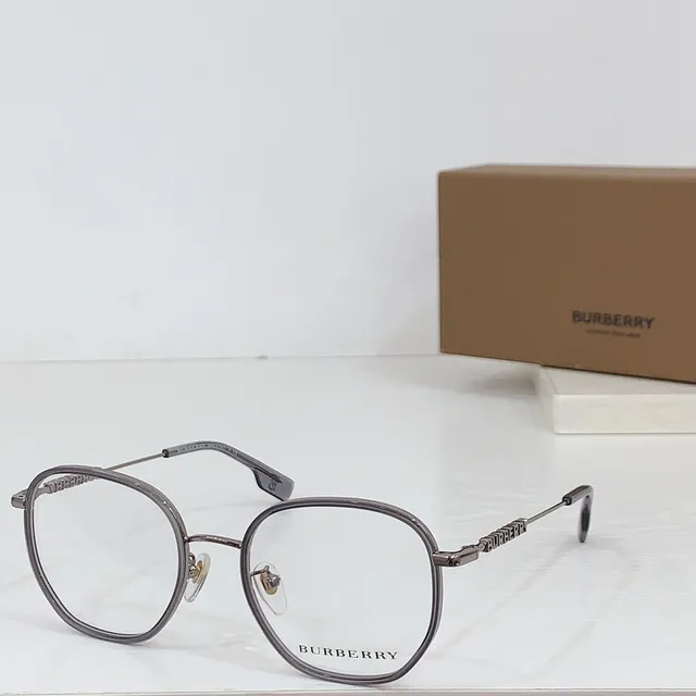 Burberry Gafas Ópticas Montura Oval Negra y Oro de Dos Tonos 9