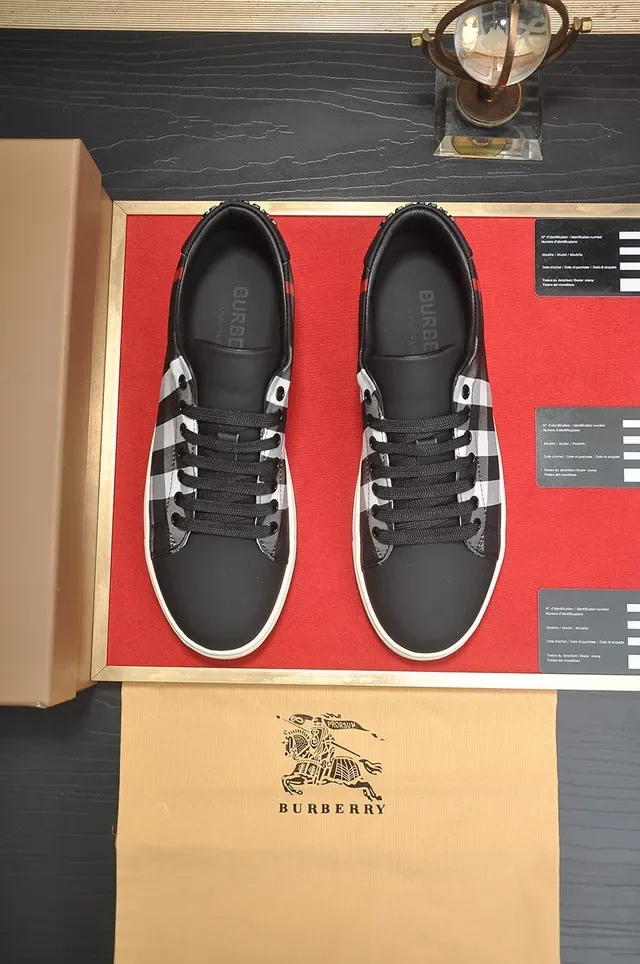 Burberry Black Multicolor Check-Patterned Side Panels Toe Cap Lifestyle Sneakers 4