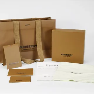 Burberry Brown Beige Kraft Paper Woven Textile Handles Handbag