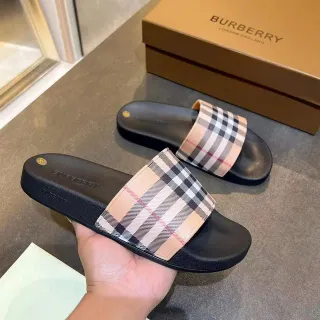 Burberry Check Strap Slide Slippers