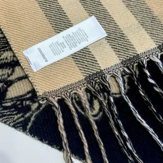 Burberry Classic Check Beige and Black Cashmere Scarf