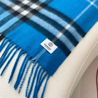 Burberry Classic Check Blue Cashmere Scarf
