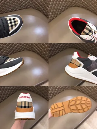 Burberry Knight semelles noires et blanches panneaux motif à carreaux sneakers chunky 7