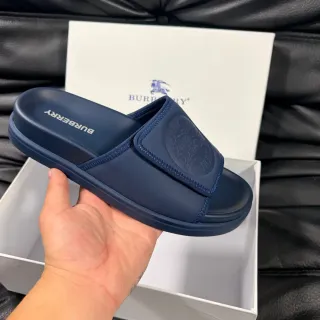 Burberry Knight Navy Rubber Slippers