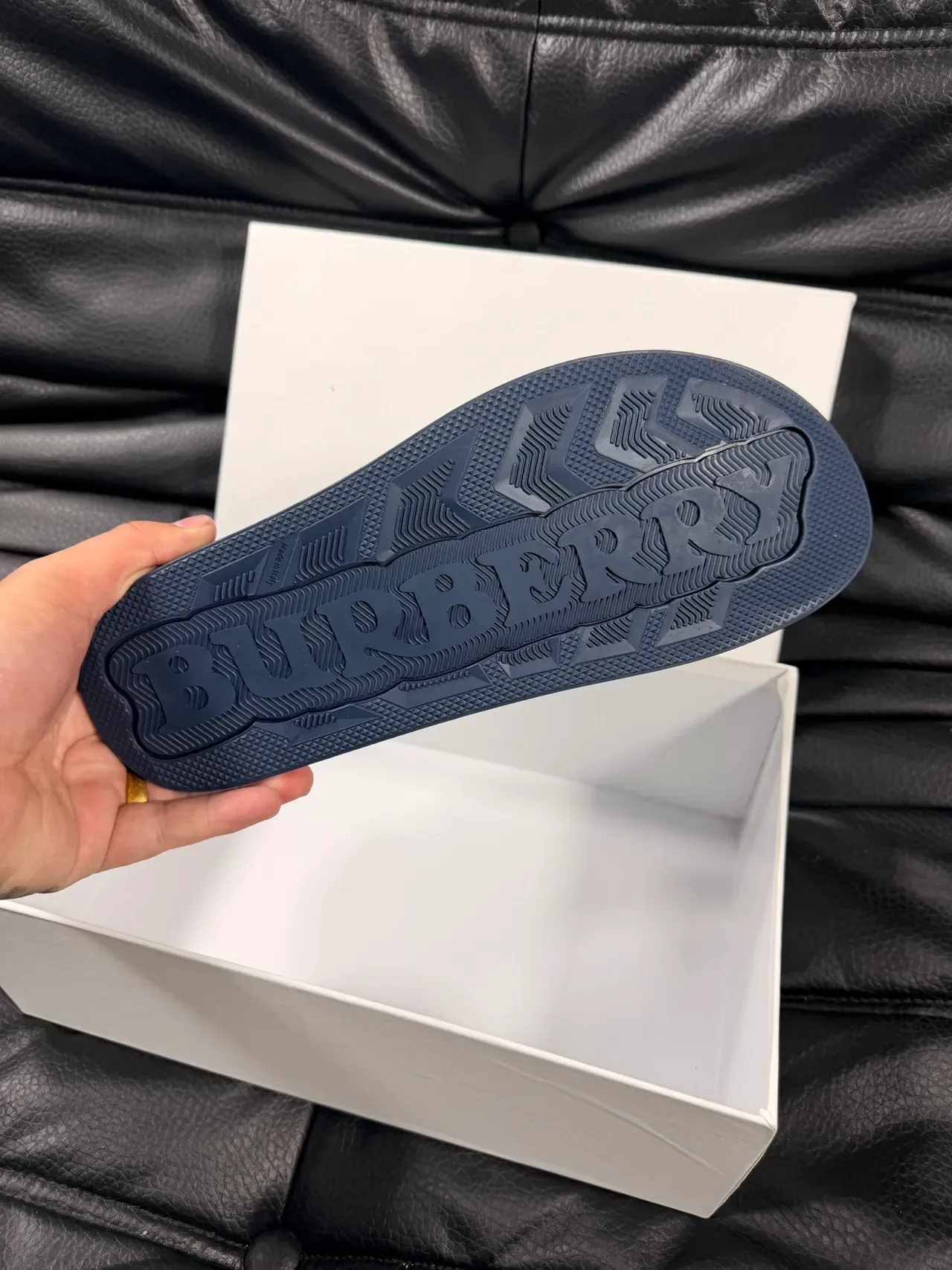 Burberry Knight Navy Rubber Slippers 2